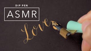 Dip Pen ASMR Luis Creations Moblique Penholder  Brause 361 Steno Blue Pumpkin Nib [upl. by Primalia807]