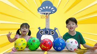 Baby Fun Play Learning Colors Number Balls for Children Kids Educational Basketballs toys [upl. by Ahsilla]