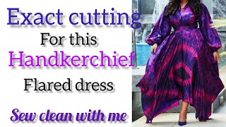 how to cut a full circle skirt  How to cut and sew a circle Handkerchief Skirt [upl. by Gusti]