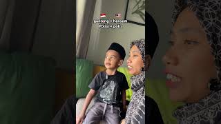 emak indonesia dan anak malaysia comedy funny lawakan shorts bahasa [upl. by Derag620]