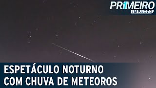 Chuva de meteoros é registrada por estação de monitoramento  Primeiro Impacto 130623 [upl. by Booma704]