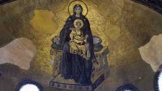 Theotokos mosaic apse Hagia Sophia Istanbul [upl. by Dever324]