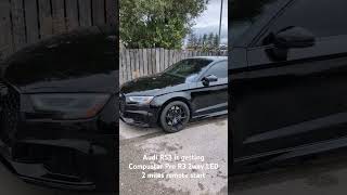 Audi RS3 is getting Compustar Pro R3 2way LED 2 miles remote start [upl. by Ydnarb165]