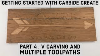 Carbide Create Shapeoko Basics  Part 4 Multiple Toolpaths And V Bit  CNC Woodwork [upl. by Kusin]