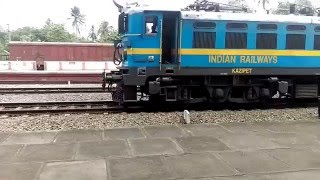 Goods Train passing Edappally Railway station Kochi [upl. by Acissey178]