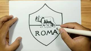 How to draw AS ROMA LOGO [upl. by Dowdell]