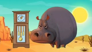 HICKORY DICKORY DOCK HIPPO IN THE DESERT CRASH THE CLOCK [upl. by Loar197]