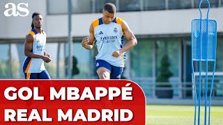 El primer gol de MBAPPÉ como jugador del REAL MADRID en VALDEBEBAS [upl. by Itsur]