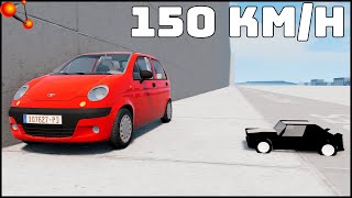 RC CAR vs DAEWOO MATIZ 150 KmH CRASH TEST  BeamNg Drive [upl. by Noffihc]