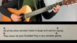 Rudolph The Red Nosed Reindeer Guitar PlayAlong [upl. by Caressa]