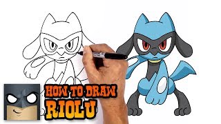 How to Draw Pokemon  Riolu  Step by Step [upl. by Solram286]