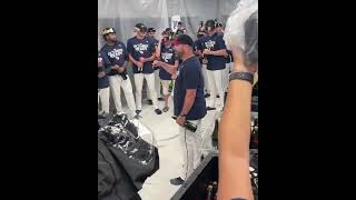 Stephen Vogt addresses the Guardians after clinching a postseason berth in his 1st year as manager 🥺 [upl. by Lombardy222]