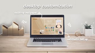 how to make your laptoppc aesthetic 🤎 windows 10 customization [upl. by Ellerret408]