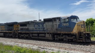 CSX C408W 7905 Leading CSX B158 in YN2 at Cuyahoga Falls￼￼ on 52823 [upl. by Gemini]