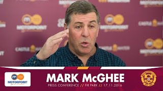 PRESS  Mark McGhee pre Partick Thistle [upl. by Ahseihs]