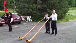 Alphorns in New Glarus on a hot summer night [upl. by Eniawed]