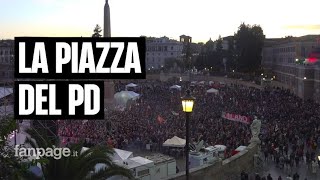 Schlein riempie piazza del Popolo le immagini dallalto della manifestazione Pd [upl. by Llerrah170]