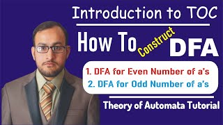 DFA Example for the language Even and Odd Number of as  DFA Design  TOC  Automata [upl. by Etnuaed]