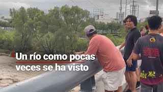 ¡Sorprendidos  Tras la tormenta quotAlbertoquot así luce el río Santa Catarina en Nuevo León [upl. by Frangos462]