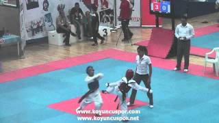 27kg Quarterfinal Orkun Yılmaz vs Hayrettin Eren Serifler 2013 Minikler Türkiye Taekwondo Şamp [upl. by Alyosha]