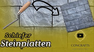 Schiefer Natursteinplatten Schieferfliesen selber machen  Schiefer Wandverkleidung aus Beton [upl. by Jordison373]