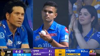 Sachin Tendulkar Emotional After Arjun Tendulkar First Over In Ipl 2023 [upl. by Nylirej]