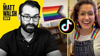 WATCH CRAZY TikTok Leftist Teacher Wants to INDOCTRINATE Your Children [upl. by Aekim]