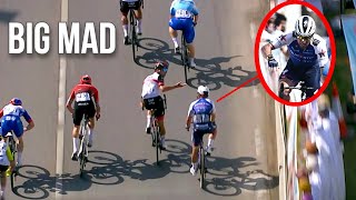 Mark Cavendish Tantrum after Sprint Deviation  Tour of Oman 2022 Stage 6 [upl. by Kreegar]