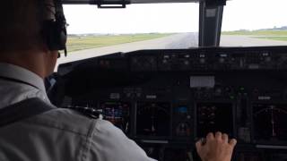 WestJet 737600 Takeoff from Calgary jump seat [upl. by Hetti]