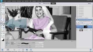 Een zwart wit foto inkleuren met Photoshop Elements 11 [upl. by Syah]