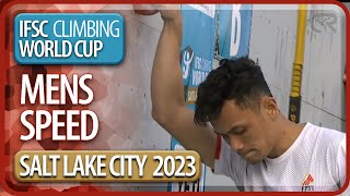 Speed Finals  Salt Lake City  Mens  2023  IFSC World Cup [upl. by Atsahc]