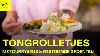 Heerlijke tongrolletjes met currysaus en gestoomde groenten  Sofie Dumont [upl. by Theresa352]