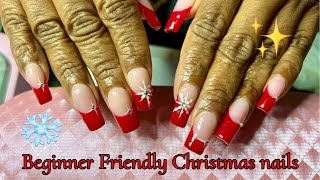 Beginner Friendly Christmas Nails [upl. by Onitnelav]