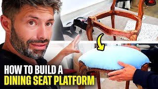 HOW TO BUILD A DINING CHAIR SEAT PLATFORM FROM SCRATCH  UPHOLSTERY FOR BEGINNERS FaceliftInteriors [upl. by Natascha]