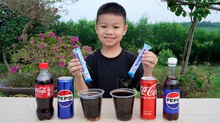 Thí Nghiệm Khoa Học CocaCola  Pepsi Vs Mentos  Baking Soda ❤ BIBI TV ❤ [upl. by Itsim831]