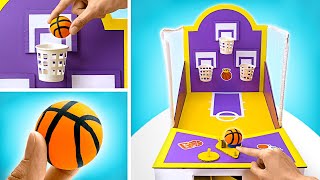 How to Make Fun Basketball Board Game From Cardboard  EASY DIY 🏀 [upl. by Leicester106]