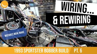 93 Sportster Bobber Build  PT6  Wiring Everything Up [upl. by Ahsela]