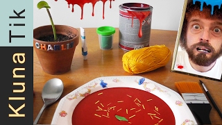 EATING PAINT SOUP Kluna Tik Dinner 52  ASMR eating sounds no talk [upl. by Aleahc]