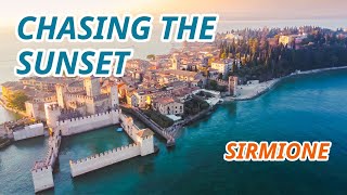 Chasing the Sunset Drone Flight Over Sirmione  Italy CastellodiSirmione ScaligeroCastle [upl. by Aivatnuahs379]