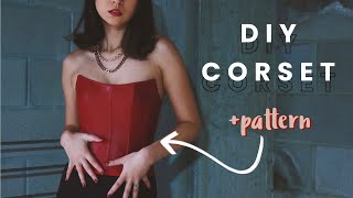 DIY CorsetBustier  PATTERN  How to Sew a Leather Corset  Draping Patterning amp Sewing Tutorial [upl. by Pernick]