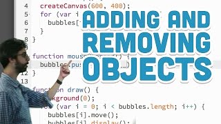 74 Adding and Removing Objects  p5js Tutorial [upl. by Huttan432]