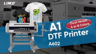 LINKO A602 24″ Dual Heads A1 DTF Printer [upl. by Hsizan714]