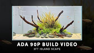 ADA 90P  ISLAND SCAPE  STEP BY STEP BUILD  90CM 3FT [upl. by Enitsrik23]