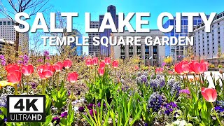 Salt Lake City Temple Square Garden  Walking tour  2024  4k [upl. by Audette]