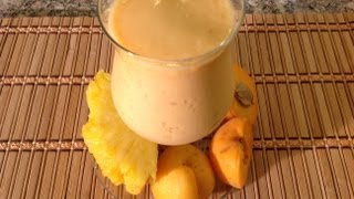 How To Make Apricot Pineapple Yogurt SmoothieFruit Smoothies [upl. by Naujud]