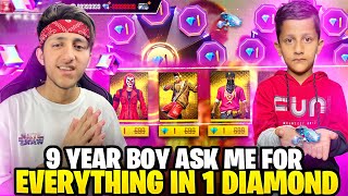 My 9 Year Brother Ask Me For Everything In 1 Diamond 💎 All Rare Emotes  Garena Free Fire [upl. by Lezti]