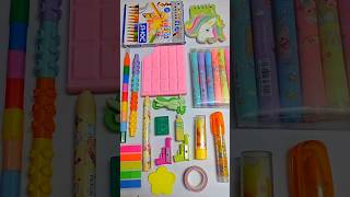 mega stationery kit pink stationery colour pencil eraser unboxing stationery pinkstationery [upl. by Anoi]