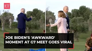 Joe Bidens awkward moment at G7 summit goes viral  Watch video [upl. by Akemot]