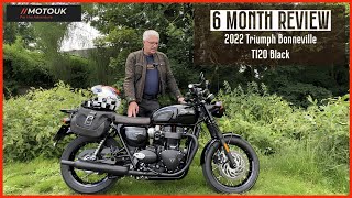 6 Month Owners review of the 2022 Triumph Bonneville T120  Is it Good or Bad [upl. by Arlana]