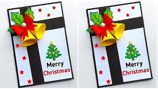 DIY Merry Christmas card 2023  How to make christmas greeting card  Christmas card making easy [upl. by Dewhirst352]